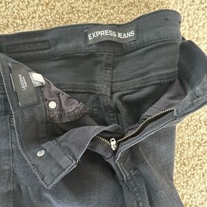 High rise ripped express jeans black